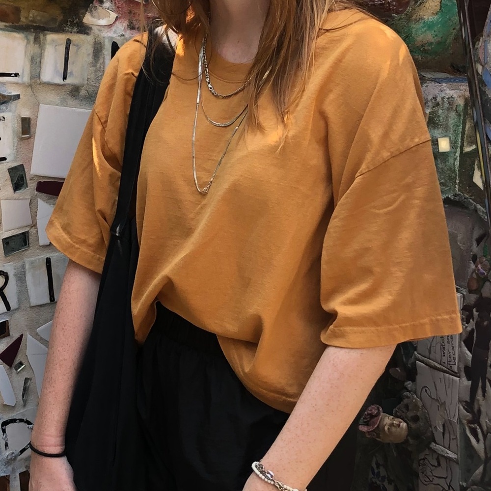 Oak XL crop top in dark mustard orange
